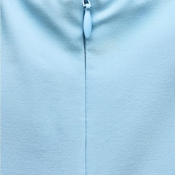 Zara baby blue midi dress with rosettes roses - Picture 7 of 8